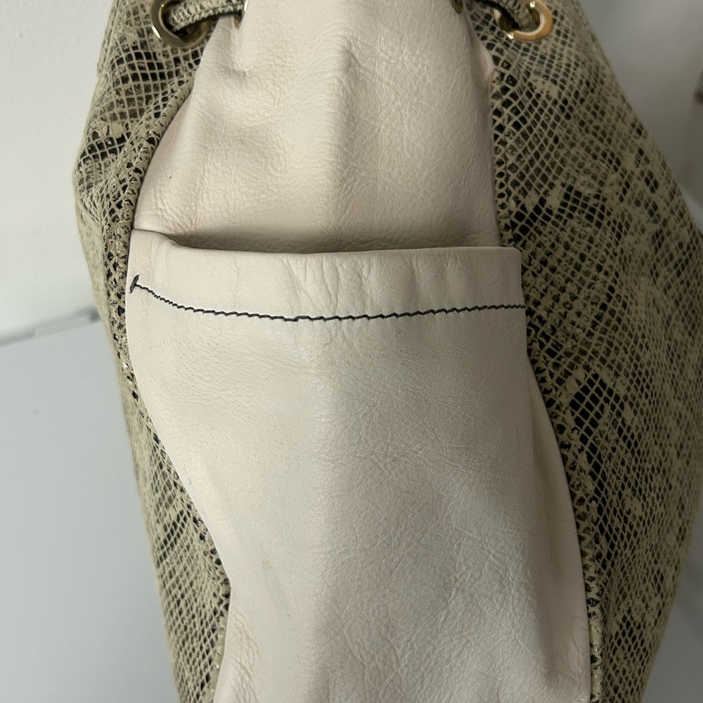 Diane Von Furstenberg Python Embossed Leather Buc… - image 4